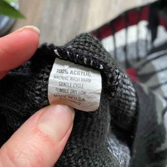 Vintage ‘90s Geometric Striped Chunky Knit Cardigan Large Heritage Academia Cozy - Picture 5 of 6